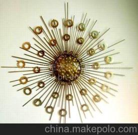 深圳雕塑艺术品公司直供铁艺阳光向日葵壁画抽象壁饰工艺品
