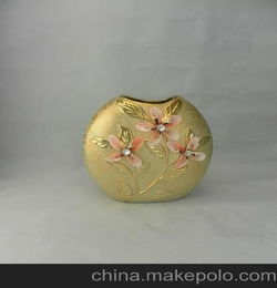 镀金陶瓷工艺花瓶 陶瓷 饰品配件 特价 花盆 陶瓷工艺品